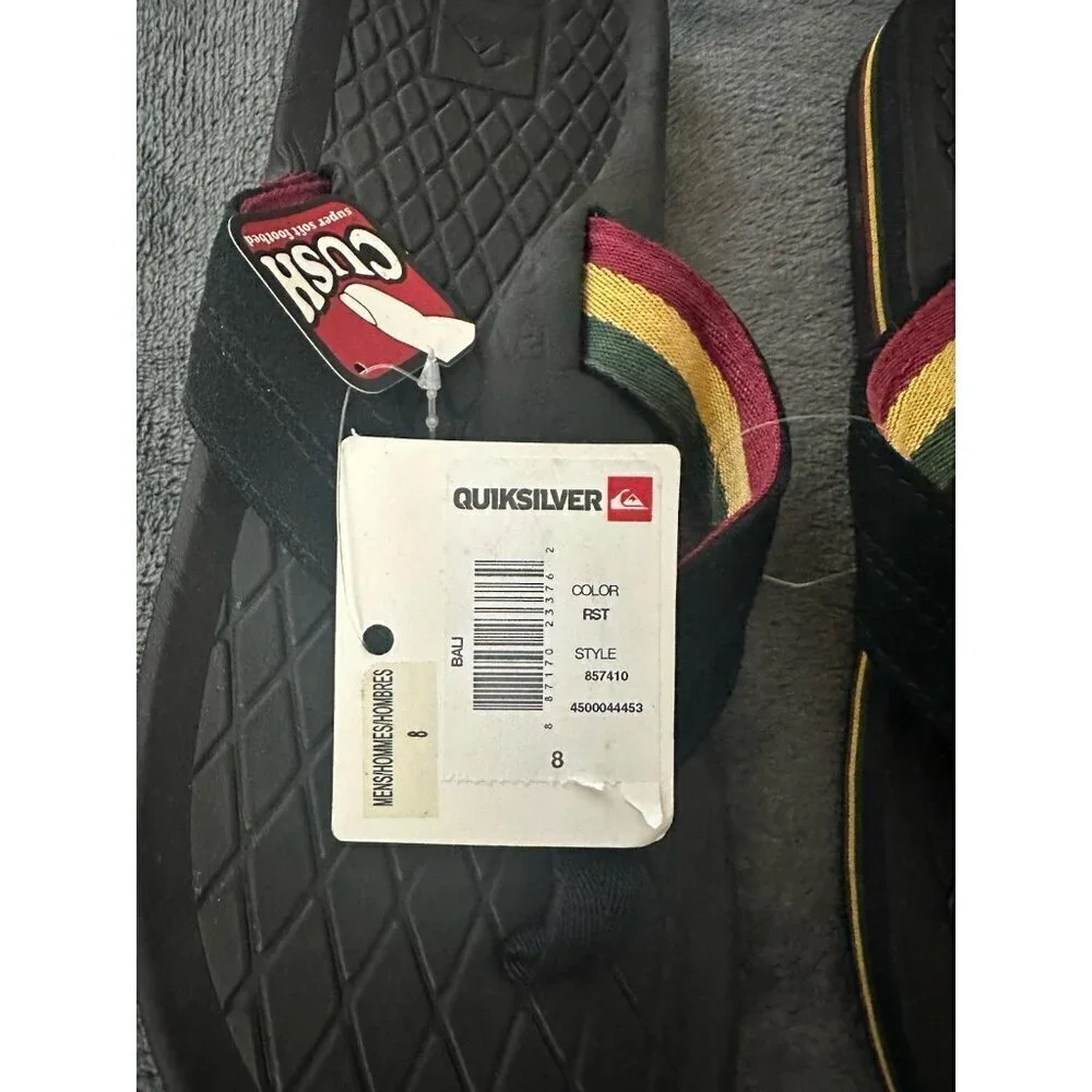 Quiksilver Men’s Bali Thong Sandal Black Size 8 New